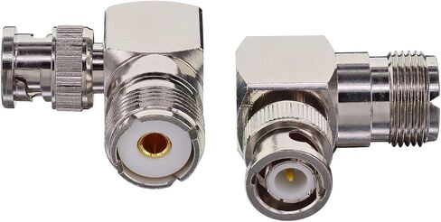 Boobrie PL259 UHF Male to BNC Female Right Angle RF Coaxial Adapter UHF to BNC 90 Degree Jack Adapter Radio Adapter Converter for Antennas, Wireless LAN Devices, Wi-Fi Radios External Antenna 2PCS in Kuwait