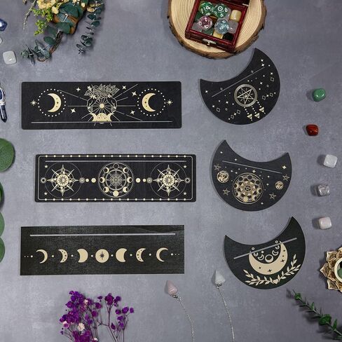 كنانا 6 قطع حامل بطاقة التارو حامل بطاقة التارو ملحقات التارو التارو شكل القمر وحامل بطاقة مستطيل لبطاقة التارو بطاقة أوراكل in Kuwait