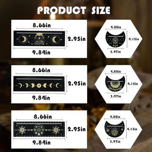 كنانا 6 قطع حامل بطاقة التارو حامل بطاقة التارو ملحقات التارو التارو شكل القمر وحامل بطاقة مستطيل لبطاقة التارو بطاقة أوراكل in Kuwait