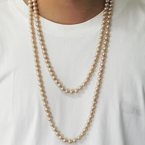 Long Pearl Necklaces for Women Faux Pearl Dangle Necklace Chunky Bead Layered Pearl Necklace Wedding Bridal 60" Pearl Necklace 1920s Gatsby Costume Jewelry in Saudi Arabia