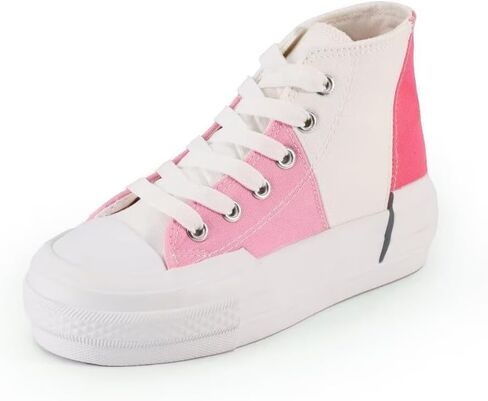 JUDIS Girls’ Platform Canvas Shoes Lace-up Fashion Sneakers Low Top and High Top Casual Shoes for Girls in Saudi Arabia