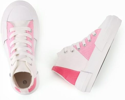 JUDIS Girls’ Platform Canvas Shoes Lace-up Fashion Sneakers Low Top and High Top Casual Shoes for Girls in Saudi Arabia