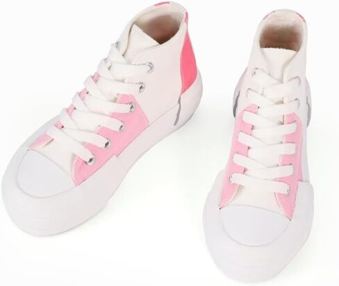JUDIS Girls’ Platform Canvas Shoes Lace-up Fashion Sneakers Low Top and High Top Casual Shoes for Girls in Saudi Arabia