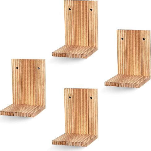 Small Floating Shelf for Wall,Mini Wall Ledges Shelves Wooden Set of 2,Plants Hanging Storage Display Decor Indoor for Living Room Bedroom Bathroom Kitchen Office Decoration (Rustic Walnut) in Saudi Arabia