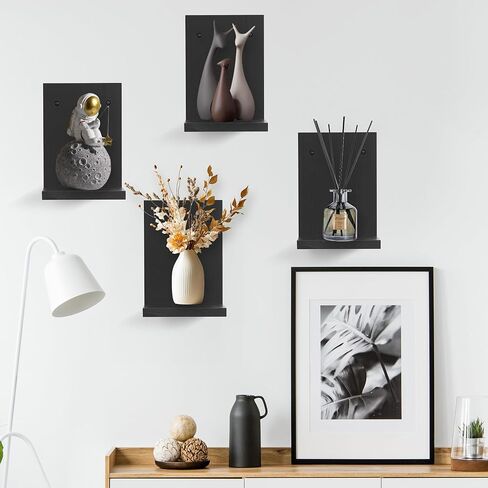 Small Floating Shelf for Wall,Mini Wall Ledges Shelves Wooden Set of 2,Plants Hanging Storage Display Decor Indoor for Living Room Bedroom Bathroom Kitchen Office Decoration (Rustic Walnut) in Kuwait