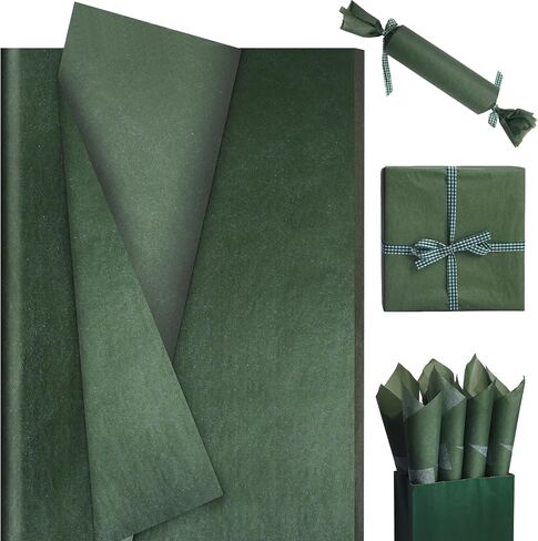 100 Sheets Bluish Green Tissue Paper, 20x14in Willow Green Gift Wrapping Paper Solid Color DIY Art Craft Tissue for Wedding Gift Bags Fillers Birthday Baby Shower Party Decor in Kuwait