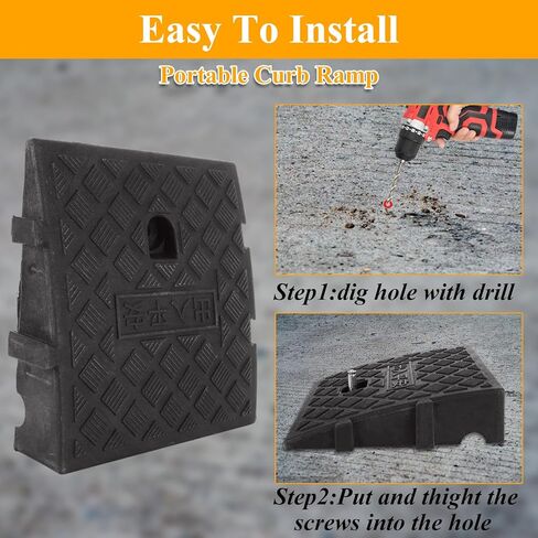 qtlcohd 4 حزمة سلالم كبح 2 "ارتفاع الارتفاع الثقيلة درب كبح سلالم عتبة المحمولة سلالم المسار سلالم خطوة صغيرة للسيارات والكراسي المتحركة والدراجات والدراجات النارية in Kuwait