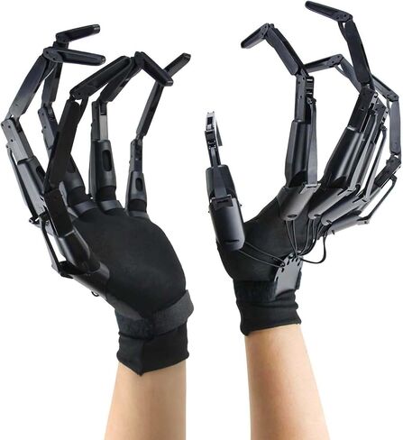 Halloween Articulated Fingers, Articulated Finger Extensions with Gloves, Hand Claws for Halloween Costume, Halloween Hand, Need to Assemble Finger Extension, Fits Most Fingers Sizes, 1 Pair Black in Saudi Arabia