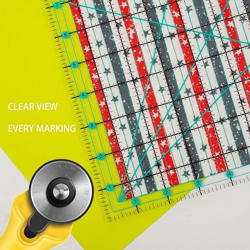 4 Pack Quilting Rulers, Clear Acrylic Square Quilting Templates, Fabric Cutting Ruler for Craft Projects Quilting and Sewing （Blue） in Kuwait