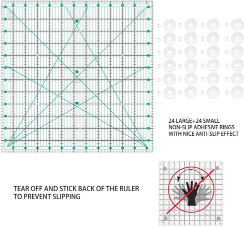 4 Pack Quilting Rulers, Clear Acrylic Square Quilting Templates, Fabric Cutting Ruler for Craft Projects Quilting and Sewing （Blue） in Kuwait