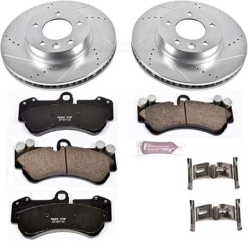 Power Stop K4554 Front Z23 Carbon Fiber Brake Pads with Drilled & Slotted Brake Rotors Kit in Saudi Arabia