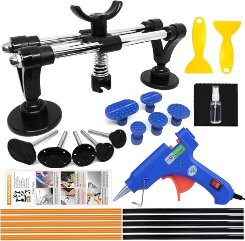 أداة سحب دنت - مجموعة إصلاح دنت السيارة، مجموعة إزالة دنت مع أداة سحب دنت جسر مزدوج القطب لإزالة الانبعاجات تلقائيًا، وضربات الأبواب وتلف برد السيارة in Kuwait