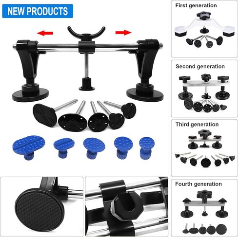 أداة سحب دنت - مجموعة إصلاح دنت السيارة، مجموعة إزالة دنت مع أداة سحب دنت جسر مزدوج القطب لإزالة الانبعاجات تلقائيًا، وضربات الأبواب وتلف برد السيارة in Kuwait