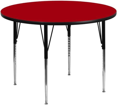 طاولة أنشطة Flash Furniture Wren مستديرة باللون الأحمر مقاس 42 بوصة - أرجل قابلة للتعديل بارتفاع قياسي in Saudi Arabia