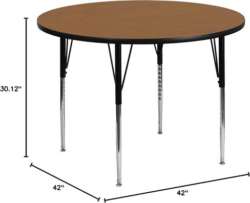 طاولة أنشطة Flash Furniture Wren مستديرة باللون الأحمر مقاس 42 بوصة - أرجل قابلة للتعديل بارتفاع قياسي in Saudi Arabia