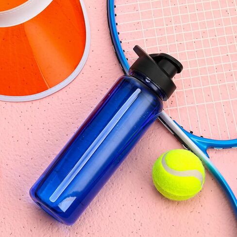 12 Pcs Plastic Sports Bottles 17 oz Reusable Water Bottles Bulk Portable Sports Drink Bottles Cups Pack Bike Water Bottles with Handle for Kids Adult School Teams Gym Hike Camping Cycling (Clear) in Saudi Arabia