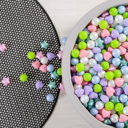 GOGOSO Ball Pit Balls,Plastics Balls for Ball Pit, Stars Hearts Shapes, Pastel Ball for Toddlers Kids Party and Friendship Bracelet Banner Xmas Tree Decor in Saudi Arabia