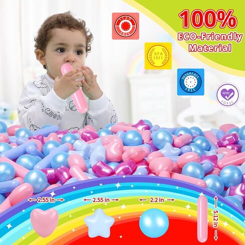 STARBOLO Ball Pit Balls for Baby and Toddler, 150pcs Phthalate Free BPA Free Crush Proof Plastic - Macaron Ocean Balls Pit Balls Play Toys for Kids Ball Pit, Pool,Play Tent,Party, st-txay-macgld150 in Kuwait