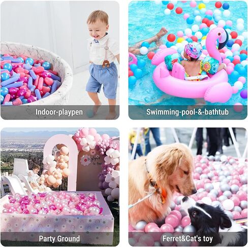 STARBOLO Ball Pit Balls for Baby and Toddler, 150pcs Phthalate Free BPA Free Crush Proof Plastic - Macaron Ocean Balls Pit Balls Play Toys for Kids Ball Pit, Pool,Play Tent,Party, st-txay-macgld150 in Kuwait