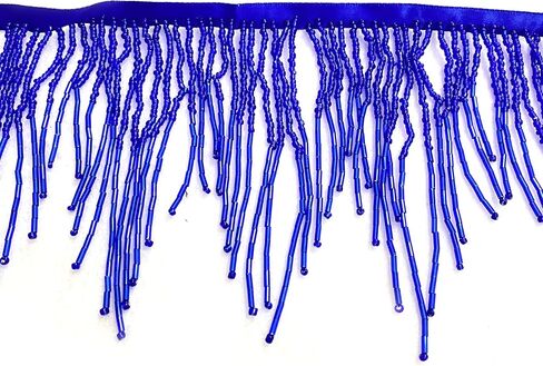Silver beads Fringe Trim beads Fringe Belt glass beaded Fringe Trim Ribbon Tassel Chain for Clothing Accessories DIY Decoration 1Meter(39inches) length in Kuwait
