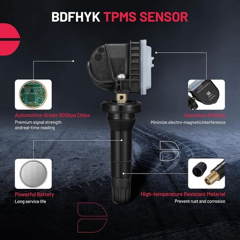 BDFHYK GM 315 ميجا هرتز نظام مراقبة ضغط الإطارات TPMS أجهزة الاستشعار المتوافقة مع Chevy Silverado GMC Cadillac Buick Pontiac Saturn Hummber Saab Replace#13598771 13598772 13586335 13581558 4 عبوات in Saudi Arabia