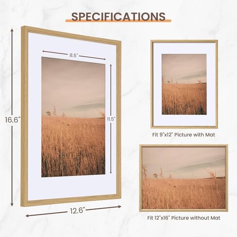مجموعة إطارات الصور Axeman مقاس 12 × 16 مكونة من 5 قطع | إطار مقاس 12 × 16 لعرض الحائط أو سطح الطاولة | عرض الصور 9x12 مع حصيرة أو 12x16 بدون حصيرة | إطار ملصق مقاس 12 × 16 مع زجاج شبكي عالي الدقة | طبيعي in Saudi Arabia