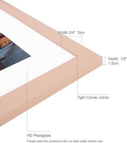 11x14 Picture Frame (2 Pack, Pink), Display Pictures 8x10 with Mat or 11x14 Without Mat, 11 by 14 Photo Frames TableTop Display and Wall Mounting in Saudi Arabia