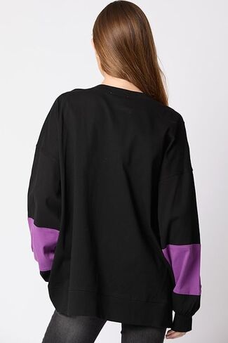 Halloween Sweatshirts for Women Sequin Color Block Crewneck Sweatshirts Long Sleeve Glitter Cute Sweatshirts in Saudi Arabia