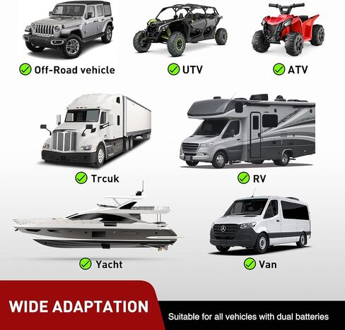 Nilight 12V 140 أمبير بطارية مزدوجة عازلة الجهد الحساس التتابع الذكي VSR بطارية مزدوجة شاحن تلقائي مرحل قطع التبديل التلقائي مقاوم للماء لشاحنة فان RV ATV UTV قارب يمكن صباحا in Saudi Arabia
