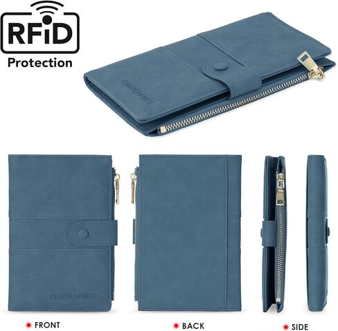 Passport Holder for Women Men Slim RFID Blocking Travel Passport Cover Wallet Purse with Zipper Pocket and Vaccine Card Slot in Kuwait