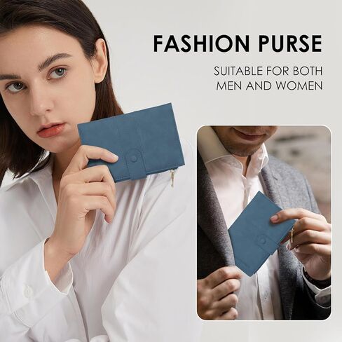 Passport Holder for Women Men Slim RFID Blocking Travel Passport Cover Wallet Purse with Zipper Pocket and Vaccine Card Slot in Kuwait