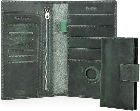 Contacts Full Grain Leather Family Passport Holder for 4 Airtag Passport Wallet RFID Blocking Travel Passport Cover with 4 Passport Slot, 6 Card Slot (Brown) in Kuwait