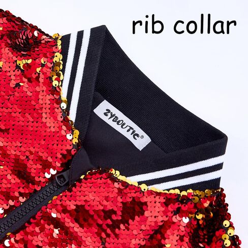 Boys Flip Sequin Jackets Striped Collar Bomber Varsity for Kids Glitter Birthday Coat Shiny Boy Clothes in Saudi Arabia