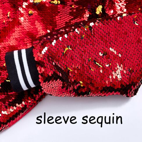 Boys Flip Sequin Jackets Striped Collar Bomber Varsity for Kids Glitter Birthday Coat Shiny Boy Clothes in Saudi Arabia