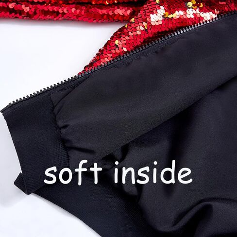 Boys Flip Sequin Jackets Striped Collar Bomber Varsity for Kids Glitter Birthday Coat Shiny Boy Clothes in Saudi Arabia
