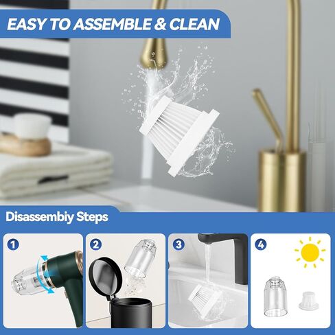 Mini Car Vacuum 9500Pa Portable Cordless Handheld Vacuum, Vacuum Cleaner and Air Duster with 3 Filter for Car, Sofa, Office, Pet, Home in Saudi Arabia