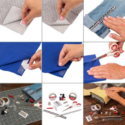 SINGER Storage Pouch – 92 Piece Hem Tape, Seam Ripper, Scissors, & Marking Pencil Sewing Kit, White in Kuwait