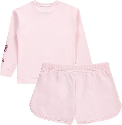 DISNEY Girls Minnie Mouse Crewneck Sweatshirt and Shorts Clothing Set- Little and Big Girl Sizes 4-16 in Saudi Arabia