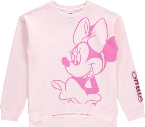 DISNEY Girls Minnie Mouse Crewneck Sweatshirt and Shorts Clothing Set- Little and Big Girl Sizes 4-16 in Saudi Arabia