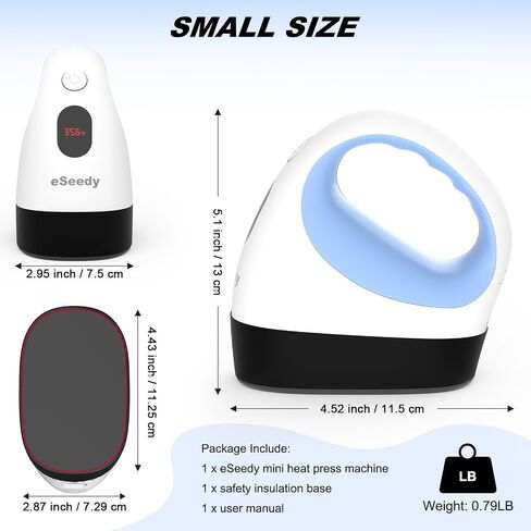 Mini Heat Press Machine, 3 Heat Settings, Precise Temperature Control,15 Mins Auto-Off, Insulated Safety Base, Mini Iron for Crafting, T Shirts, Hats, Heating Transfer Projects in Saudi Arabia
