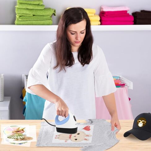 Mini Heat Press Machine, 3 Heat Settings, Precise Temperature Control,15 Mins Auto-Off, Insulated Safety Base, Mini Iron for Crafting, T Shirts, Hats, Heating Transfer Projects in Saudi Arabia