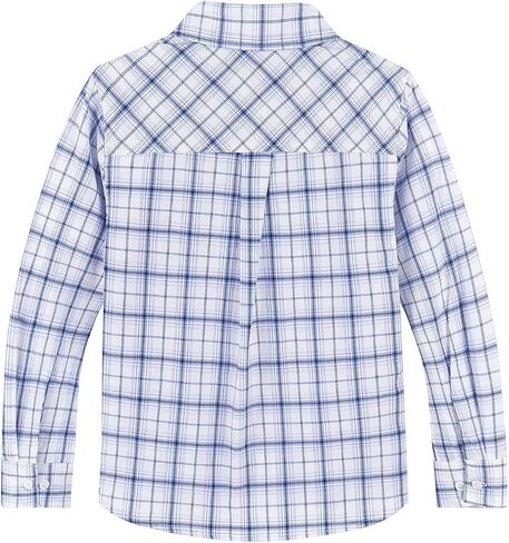 Spring&Gege Boys' Long Sleeve Button Down Shirts Casual Woven Plaid (4-12 Years) in Saudi Arabia