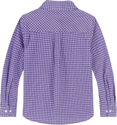 Spring&Gege Boys' Long Sleeve Button Down Shirts Casual Woven Plaid (4-12 Years) in Saudi Arabia
