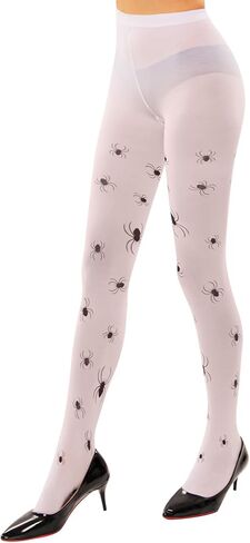 MANZI Patterned Tights for Women Halloween Costume Colorful Tights Footed 40D Opaque Patterned Leggings in Saudi Arabia