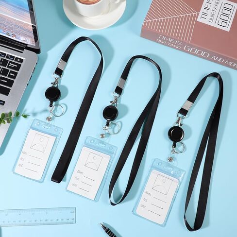 BESARME 3 Pack Lanyards for ID Badges Holder Retractable Badge Reel Clip with Cruise Ship ID Cards Holders Clear Waterproof in Saudi Arabia