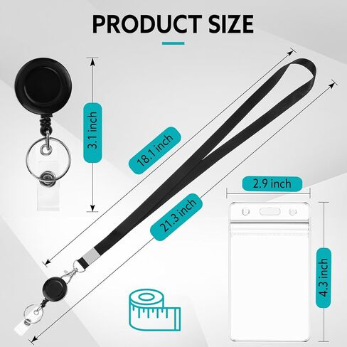 BESARME 3 Pack Lanyards for ID Badges Holder Retractable Badge Reel Clip with Cruise Ship ID Cards Holders Clear Waterproof in Saudi Arabia