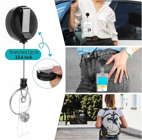 BESARME 3 Pack Lanyards for ID Badges Holder Retractable Badge Reel Clip with Cruise Ship ID Cards Holders Clear Waterproof in Saudi Arabia