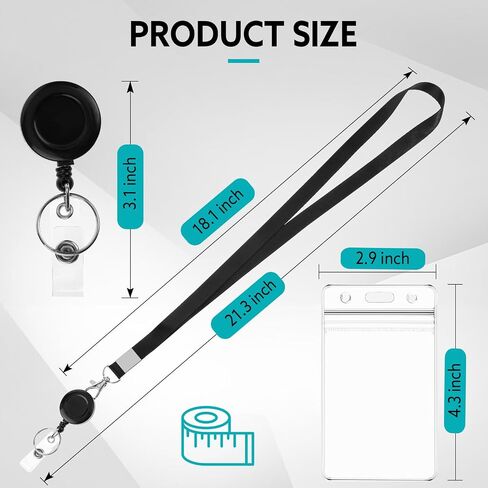 BESARME 3 Pack Lanyards for ID Badges Holder Retractable Badge Reel Clip with Cruise Ship ID Cards Holders Clear Waterproof in Saudi Arabia