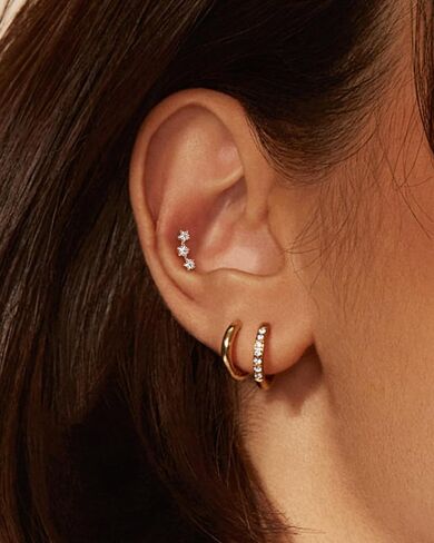 COCHARM 925 Sterling Silver Flat Cartilage Earrings Stud 16g 6mm 8mm 10mm Flat Back Helix Piercing Jewelry Star Tragus Earring Silver Climb Conch Jewelry Hypoallergenic Conch Earrings for Women Man in Saudi Arabia