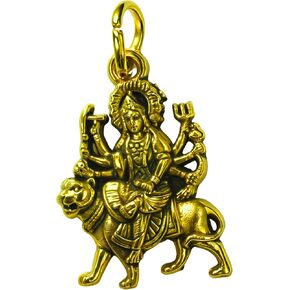 Maa Durga Devi Religious Pendant Without Chain Gold colour Brass Locket, Small in Saudi Arabia